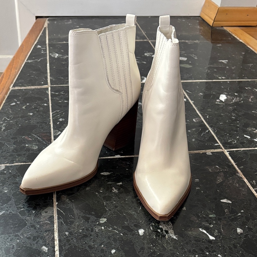 Marc Fisher Cream Ankle Boots